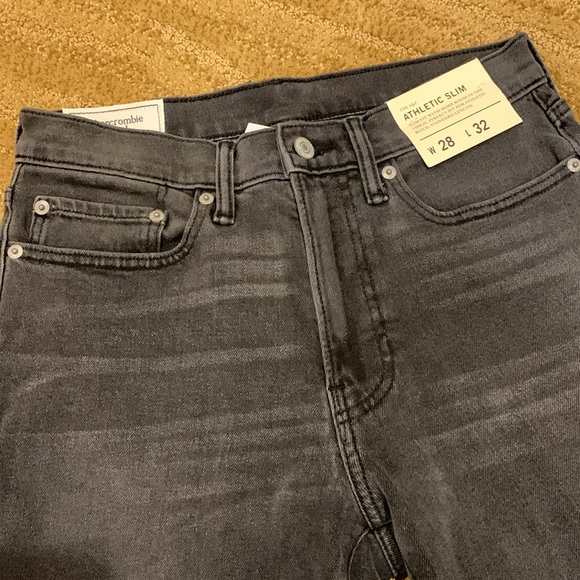 Abercrombie & Fitch 28x32 Athletic Slim Standard Length Gray Jeans - Picture 3 of 14